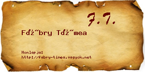 Fábry Tímea névjegykártya